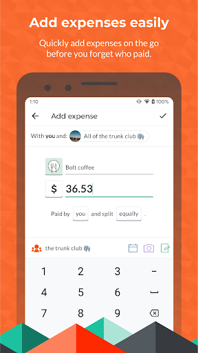 Captura de pantalla de Splitwise - Cuentas y gastos