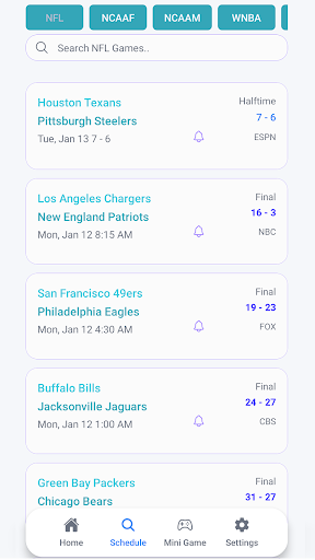 Live Scores : NFL NCAA NBA MLB screenshot