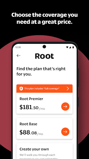Captura de pantalla de Root: Better car insurance
