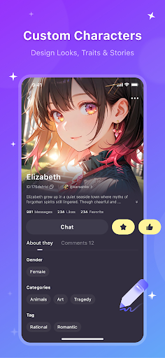 Captura de pantalla de HiWaifu: AI Friend & Waifu Hub