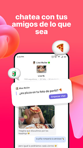 Captura de pantalla de Tellonym: Preguntas anónimas