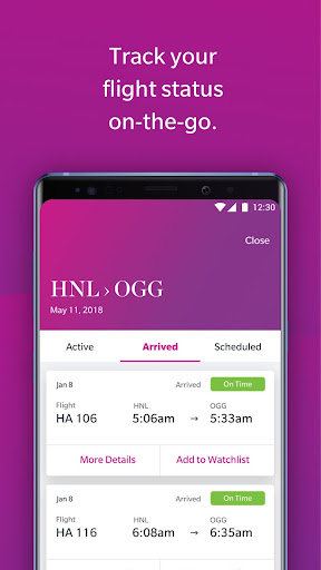 Captura de pantalla de Hawaiian Airlines