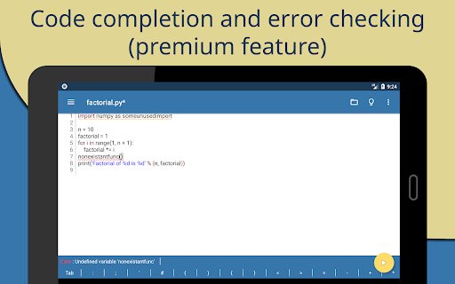 Captura de pantalla de Pydroid 3 - IDE for Python 3