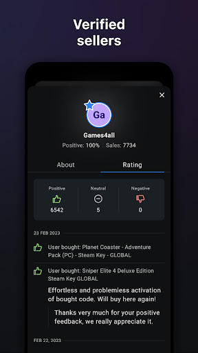 Captura de pantalla de G2A