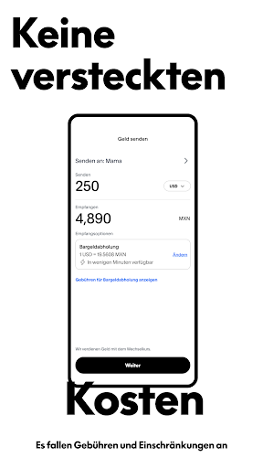 Xoom Money Transfer Screenshot