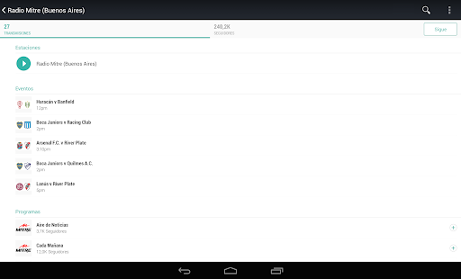 Captura de pantalla de TuneIn Radio Pro