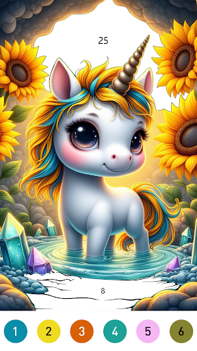 Captura de pantalla de Fairytale Color by number game