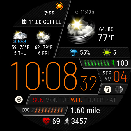 Captura de pantalla de Weather watch face W6.5