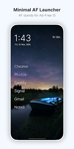 Captura de pantalla de Olauncher. Minimal AF Launcher
