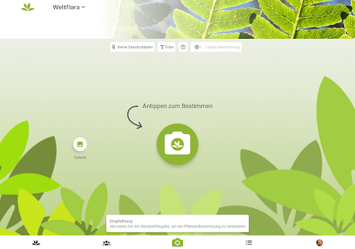 Pl@ntNet Pflanzenbestimmung Screenshot