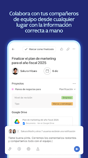 Captura de pantalla de Asana: gestión del trabajo