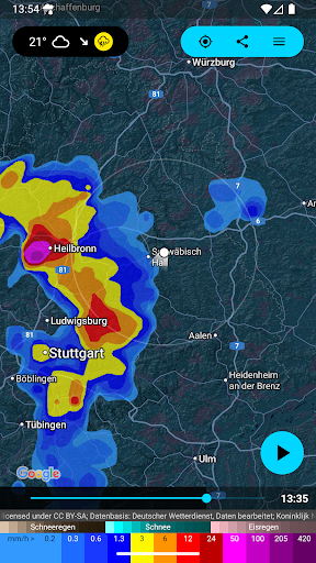 Regen-Alarm (Rain Alarm) Screenshot