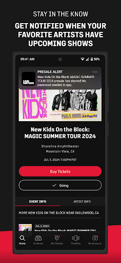 Captura de pantalla de Live Nation At The Concert