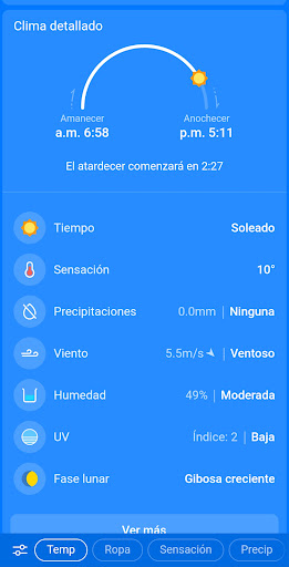 Captura de pantalla de El Tiempo y Clima: Weather Sky