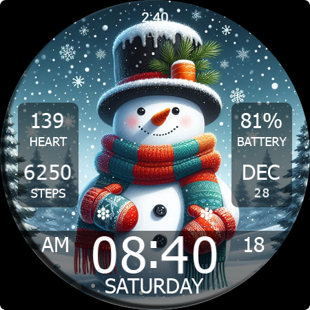 Captura de pantalla de Key WF55 Snowman Watch Face
