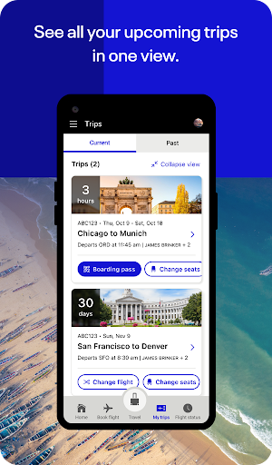 Captura de pantalla de United Airlines