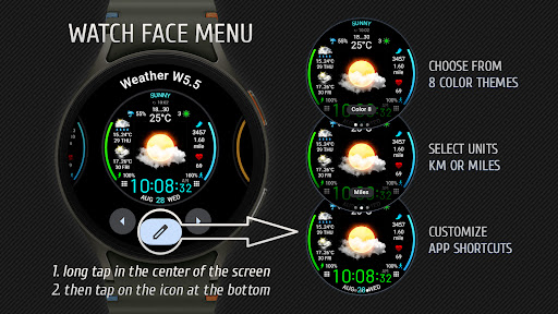 Captura de pantalla de Weather watch face W5.5