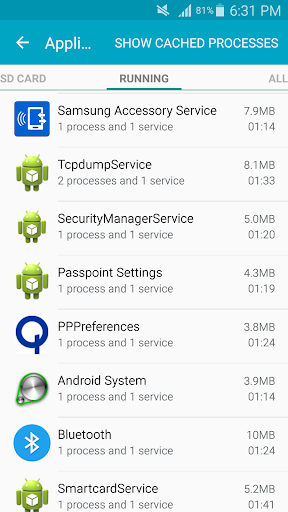 Captura de pantalla de Samsung Accessory Service