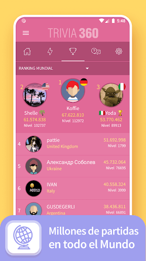Captura de pantalla de TRIVIA 360: Juego de preguntas