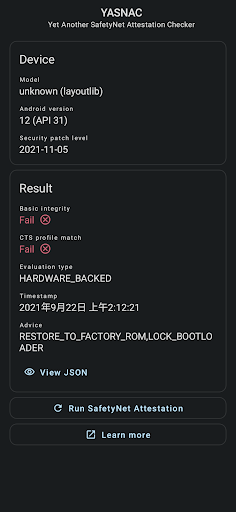 YASNAC - SafetyNet Checker screenshot