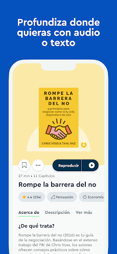 Captura de pantalla de Blinkist: Resúmenes de libros