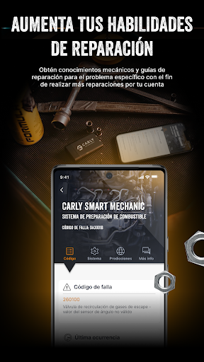 Captura de pantalla de Carly Escáner OBD2 para autos