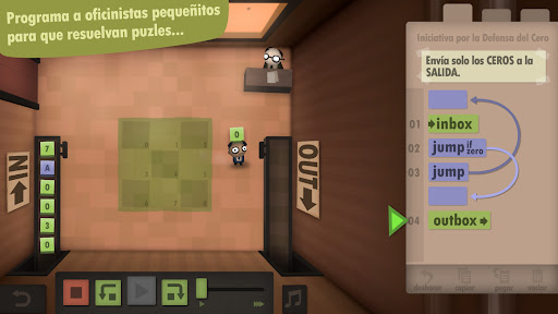 Captura de pantalla de Human Resource Machine