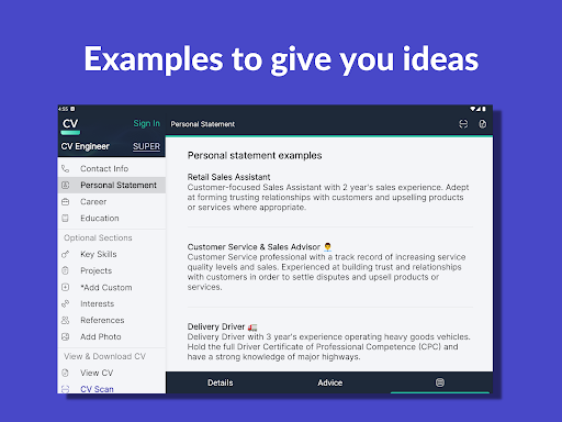 Resume Builder - CV Engineer screenshot