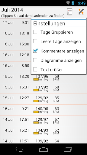 Blutdruck (MyDiary) Screenshot