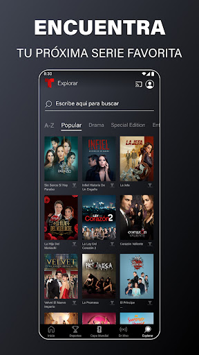 Captura de pantalla de Telemundo: Series y TV en vivo