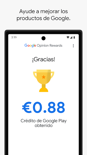 Captura de pantalla de Google Opinion Rewards