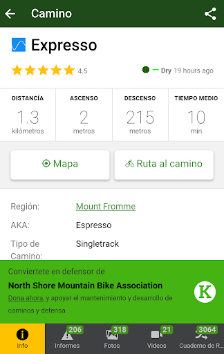 Captura de pantalla de Trailforks