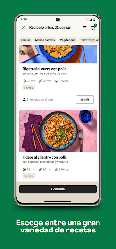 Captura de pantalla de HelloFresh: Kits de recetas