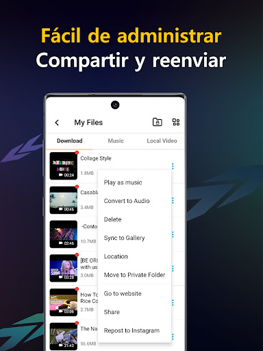 Captura de pantalla de Descargador de vídeos HD