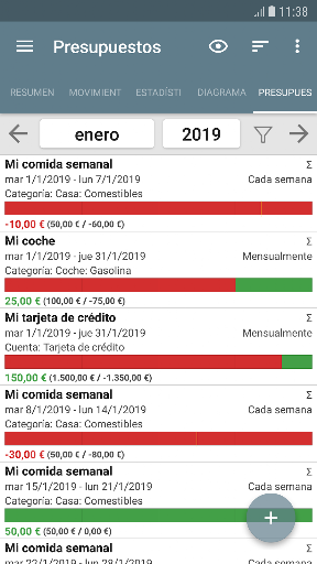 Captura de pantalla de Mi presupuesto