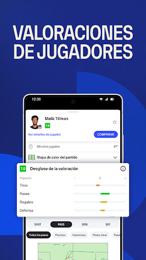Captura de pantalla de Sofascore: Deportes en directo