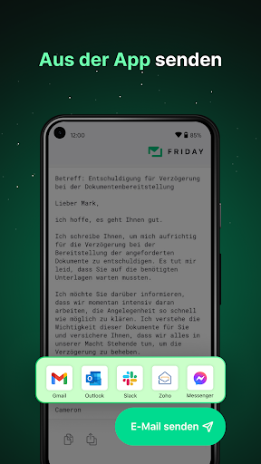 Friday: KI E-Mail-Assistent Screenshot