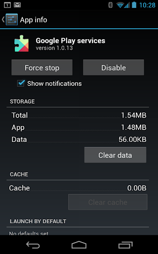 Captura de pantalla de Servicios de Google Play