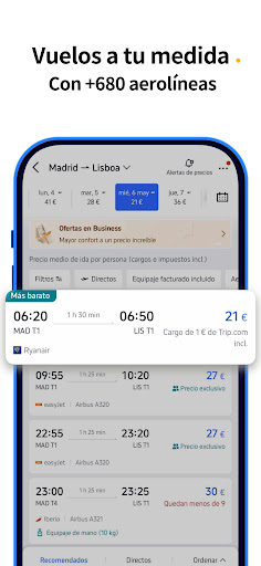 Captura de pantalla de Trip.com: Vuelo, Tren y Hotel