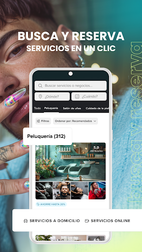 Captura de pantalla de Booksy para clientes