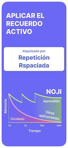 Captura de pantalla de Noji: Flashcads de estudio