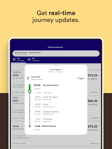 Captura de pantalla de Trainline: Train travel Europe