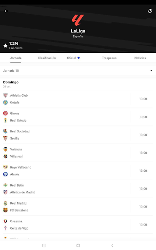 Captura de pantalla de OneFootball Resultados en vivo