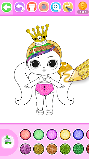 Captura de pantalla de Princess Coloring Book Glitter