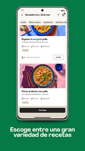 Captura de pantalla de HelloFresh: Kits de recetas