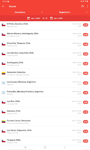 Captura de pantalla de Mis Alertas de Terremotos