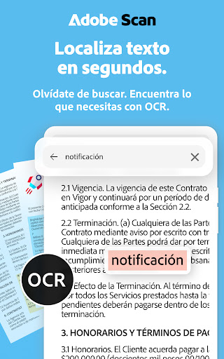 Captura de pantalla de Adobe Scan: escáner PDF con IA