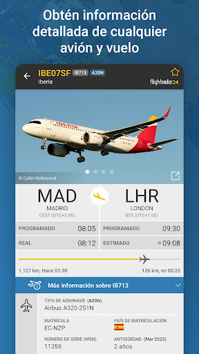 Captura de pantalla de Flightradar24 Flight Tracker