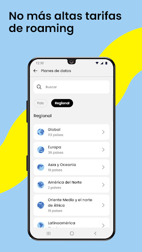 Captura de pantalla de Saily: la eSIM para viajar