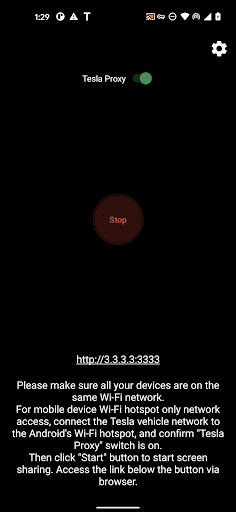 Captura de pantalla de TeslaMirror